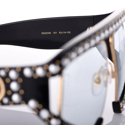 Gucci Acetate Pearl Rectangular Frame Sunglasses GG0234S Black 5 of 7