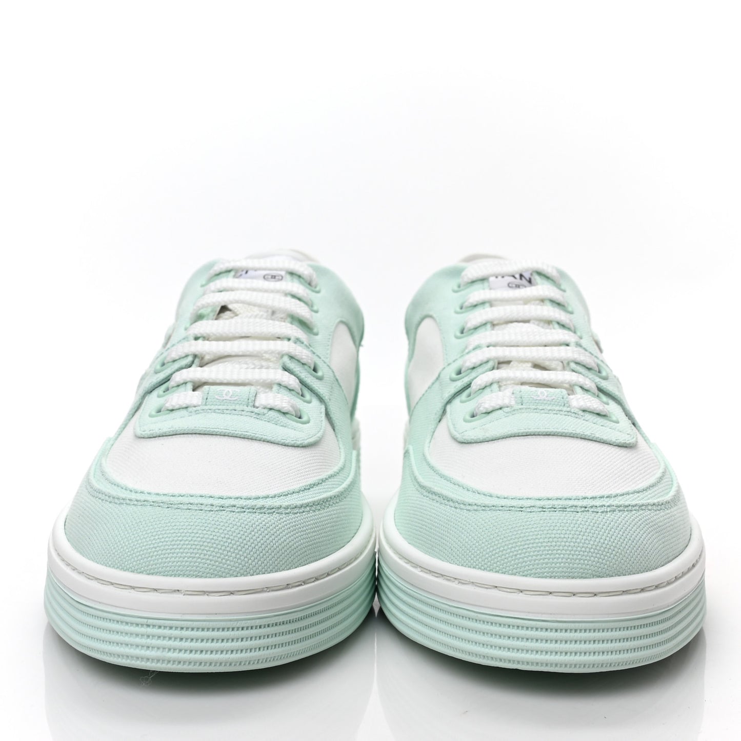 Cotton Sneakers 41 Light Turquoise White