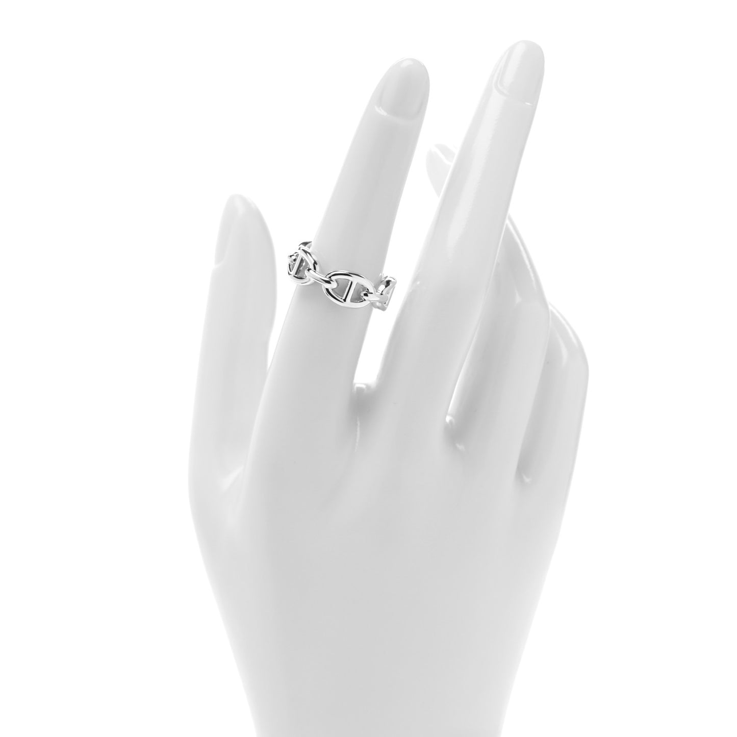Sterling Silver PM Chaine d'Ancre Enchainee Band Ring 52 6