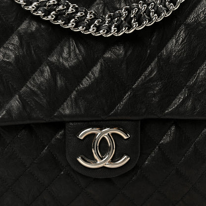 Chanel Washed Lambskin Quilted Maxi Chain Around Flap Black 8 of 10