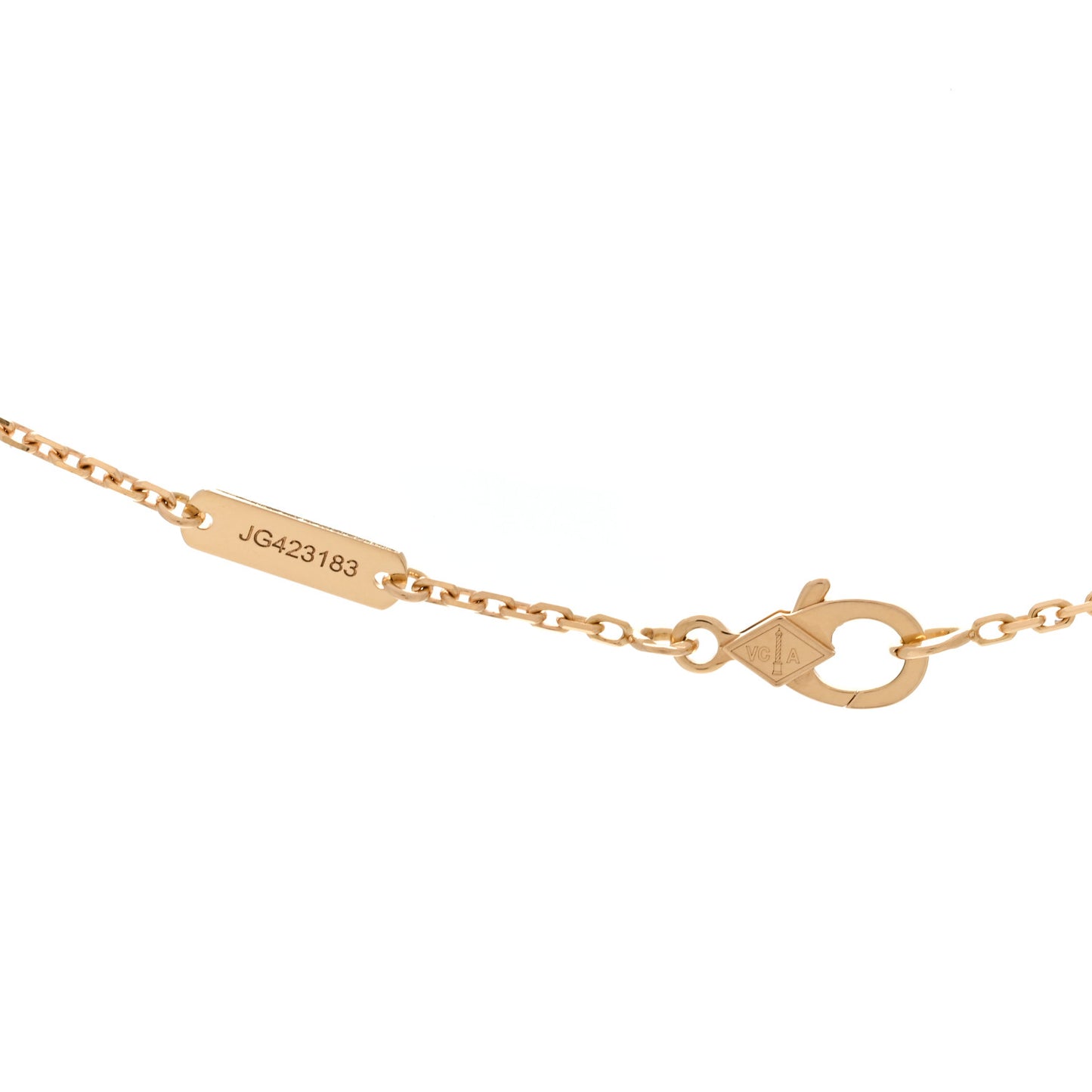 18K Yellow Gold Carnelian Vintage Alhambra Pendant Necklace
