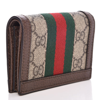 Gucci GG Supreme Monogram Web Ophidia Card Case Beige New Acero 3 of 7