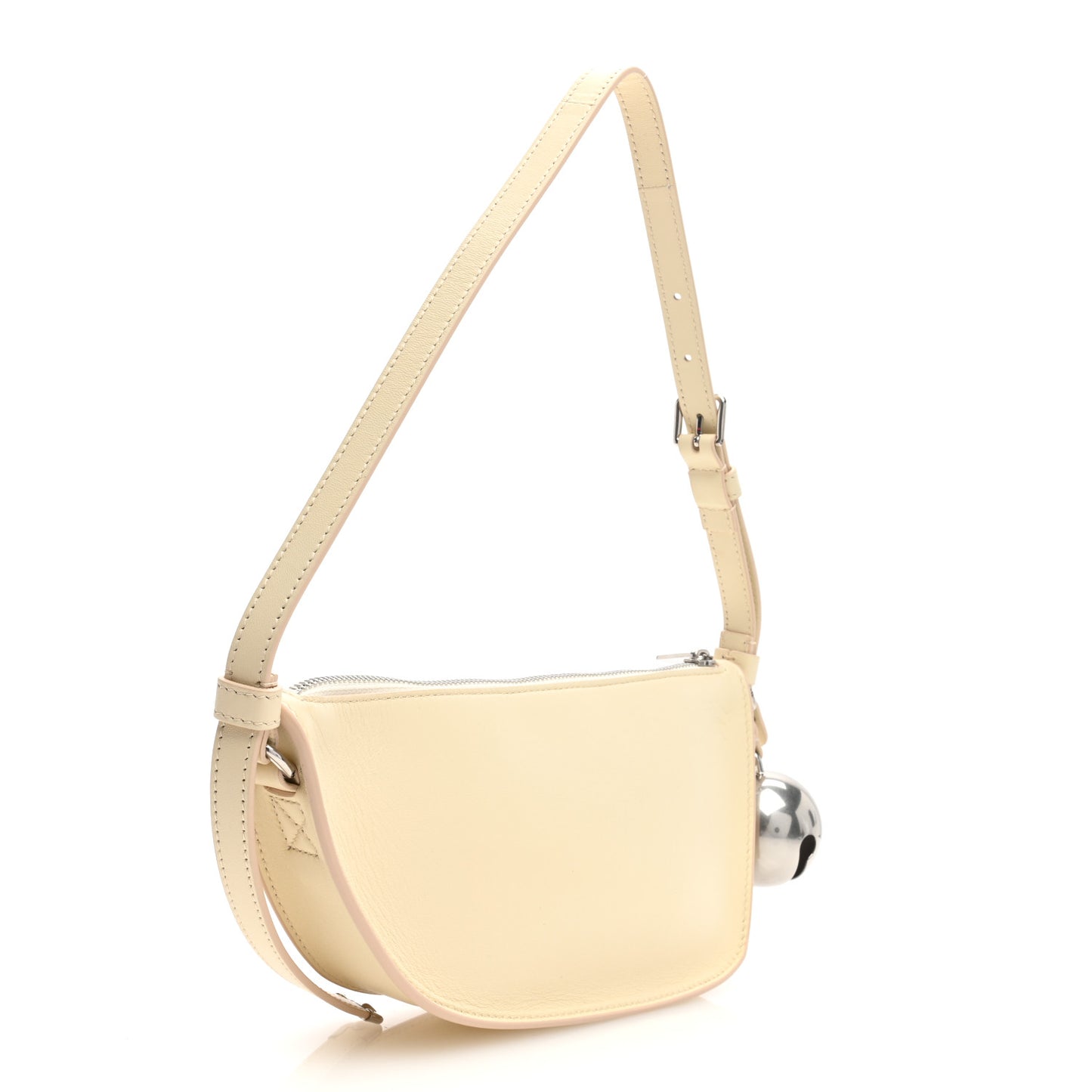 Calfskin Mini Shield Sling Bag Pearl