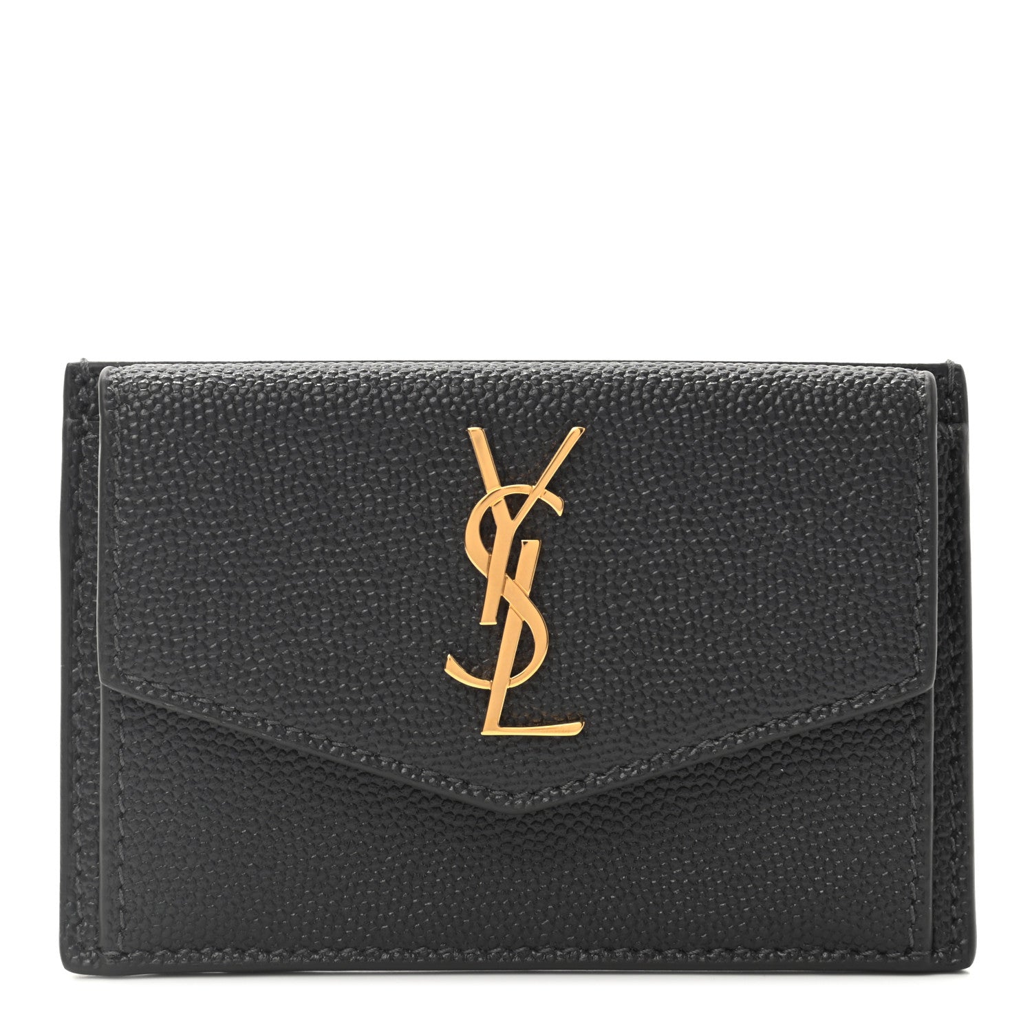 Saint Laurent Grain de Poudre Uptown Card Holder Storm 1 of 6