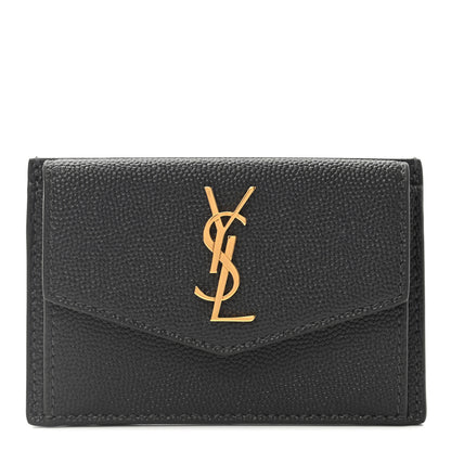Saint Laurent Grain de Poudre Uptown Card Holder Storm 1 of 6