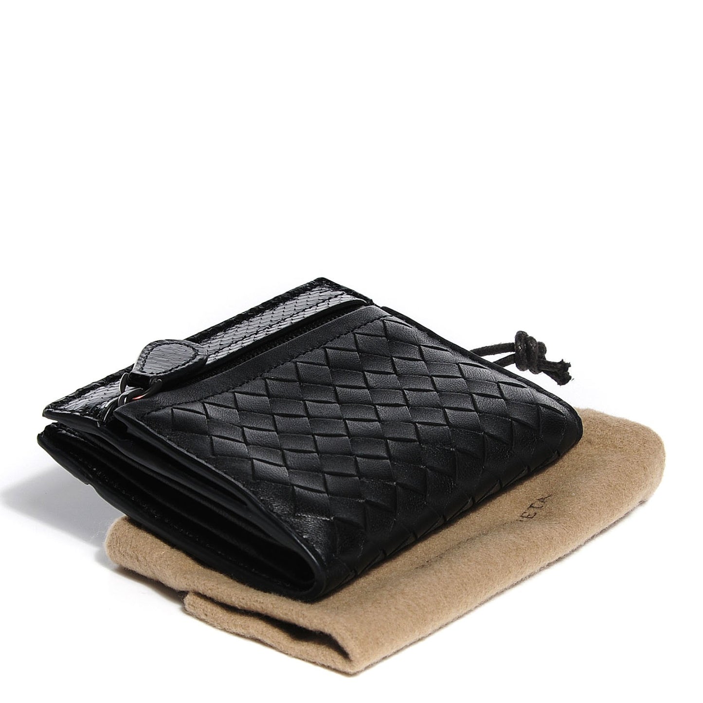 Nappa Intrecciato Ayers Trim Bi-Fold Wallet Nero Black