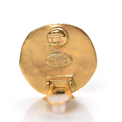 Chanel CC Button Clip On Earrings Gold 3 of 4