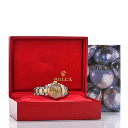 Rolex Stainless Steel 18K Yellow Gold Diamond 26mm Oyster Perpetual Datejust Watch Champagne 179173 5 of 5
