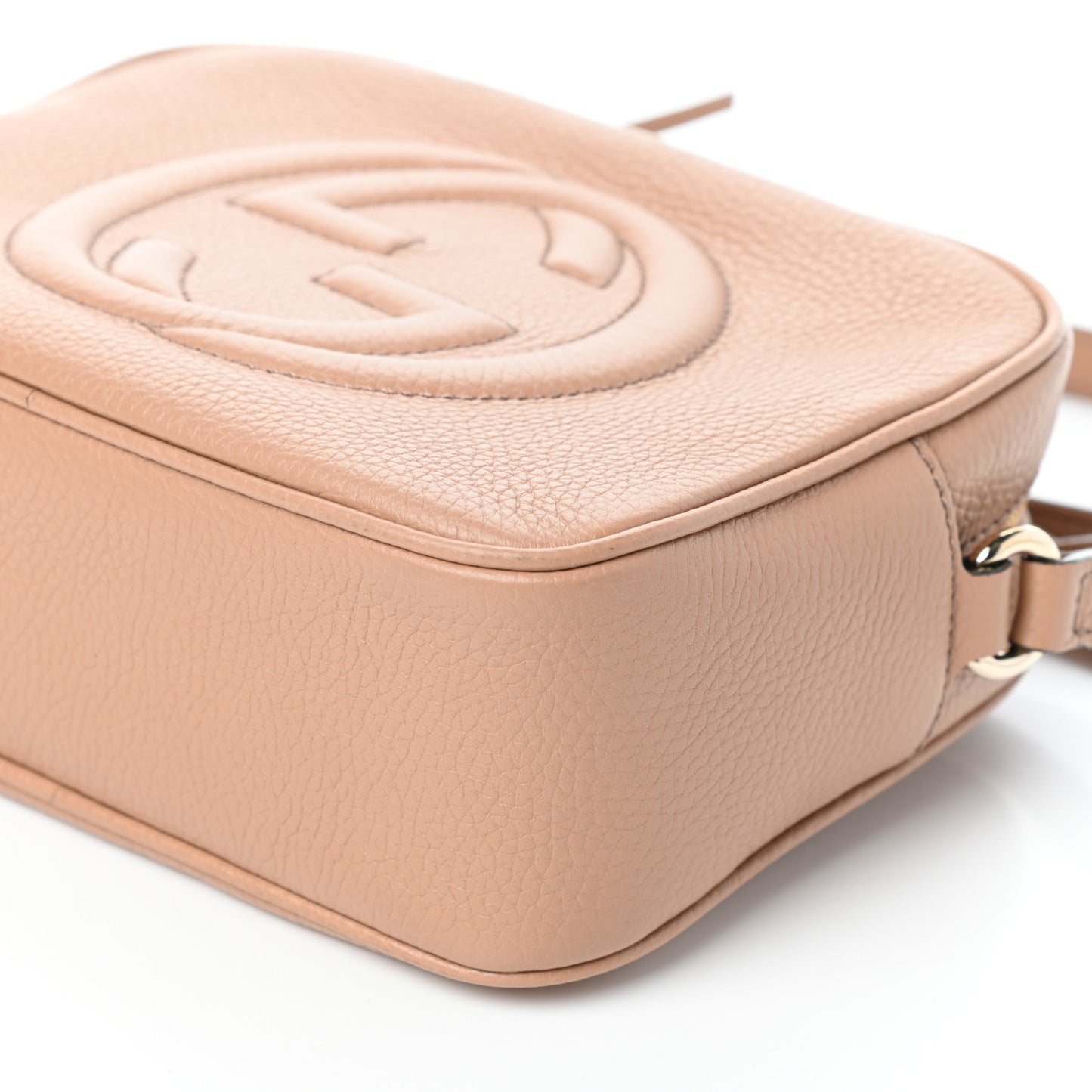 Pebbled Calfskin Small Soho Disco Bag Camelia