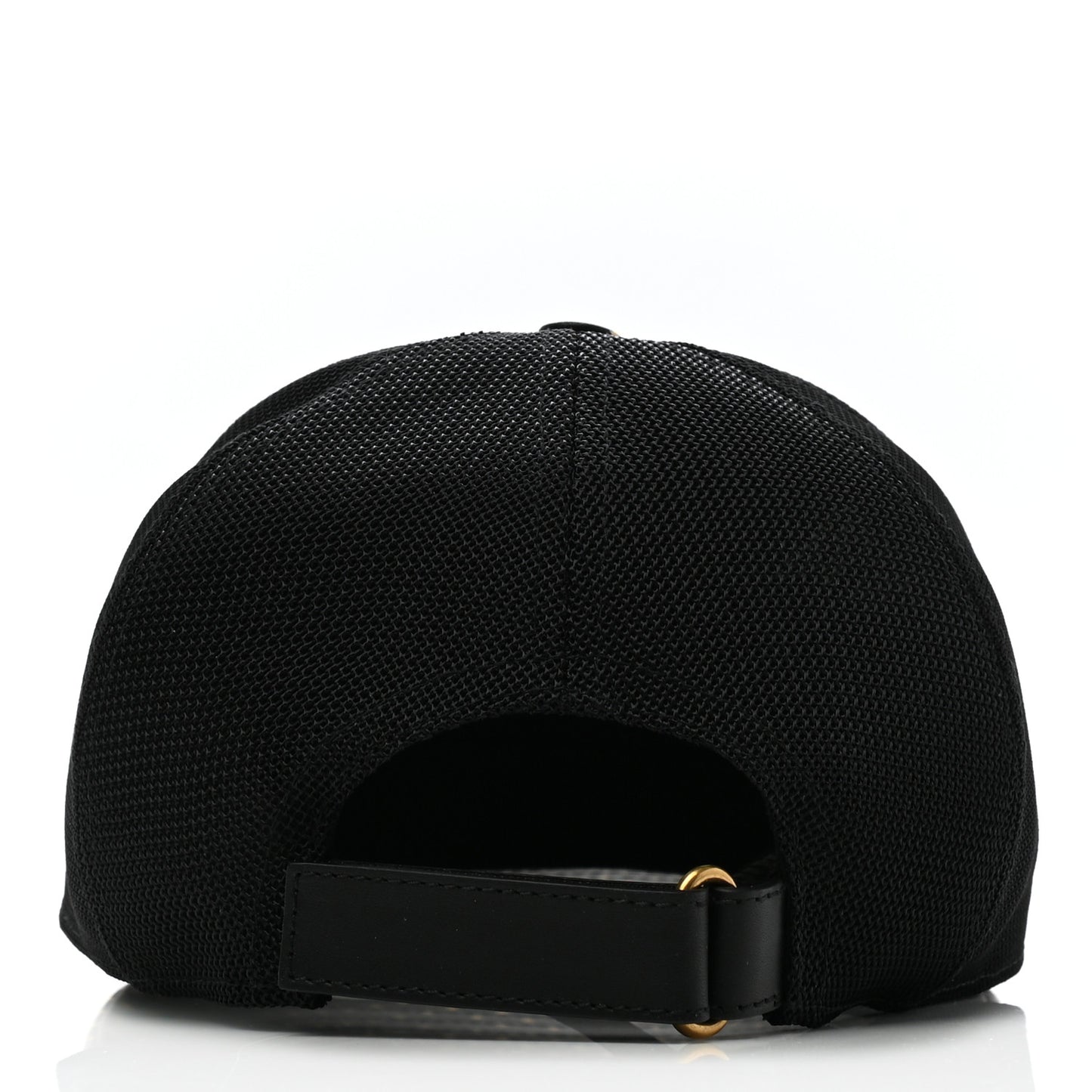X SEGA Calfskin GUCCY Stars Baseball Hat M Black Gold