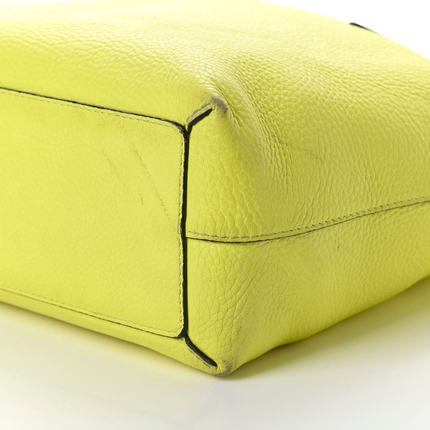 Burberry Grainy Calfskin Remington Tote Neon Yellow 7 of 14