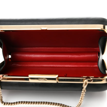 Valentino Garavani Calfskin VLTN Minaudiere Chain Clutch Black 5 of 11