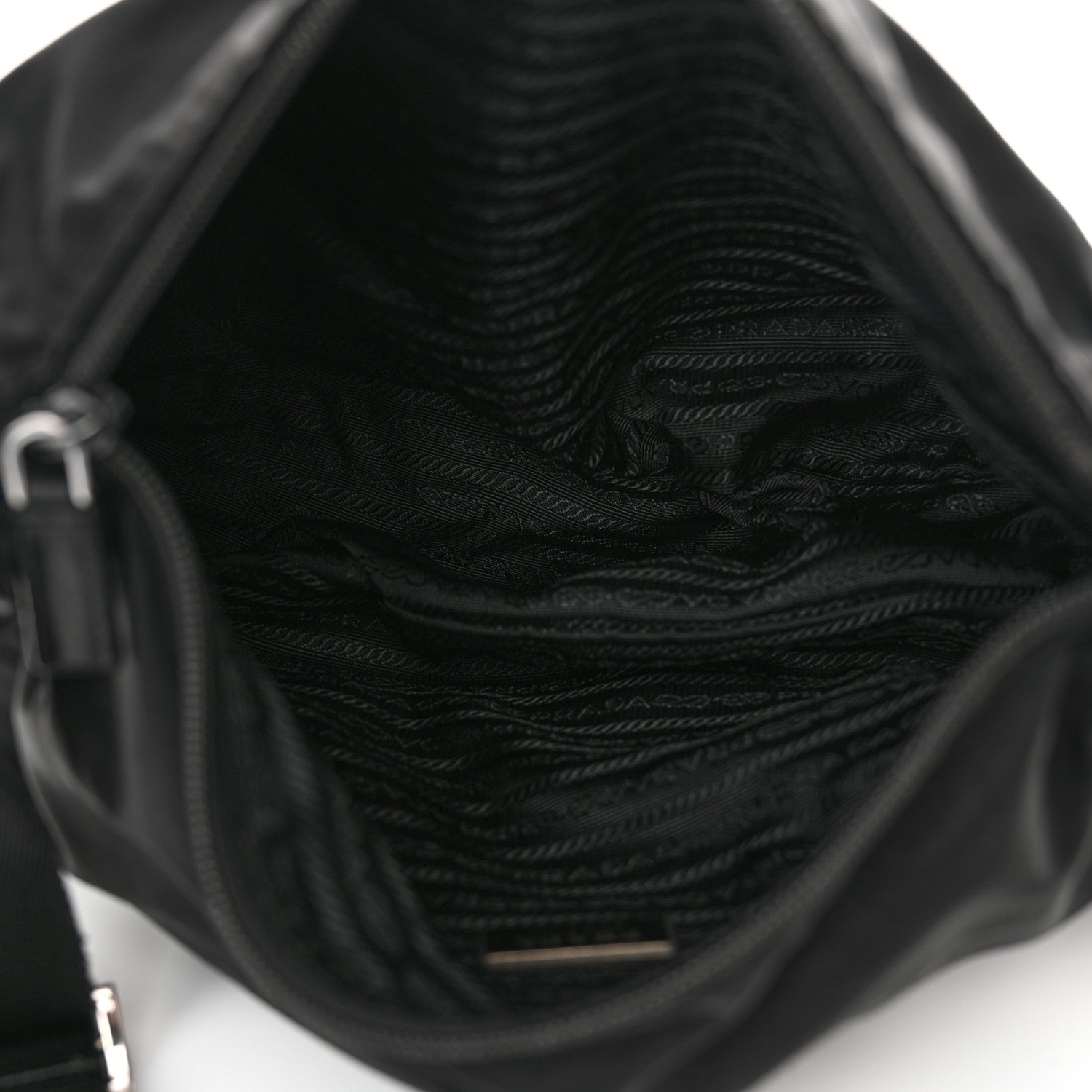 Prada Re-Nylon Vela Saffiano Pocket Double Zip Shoulder Bag Black 5 of 14