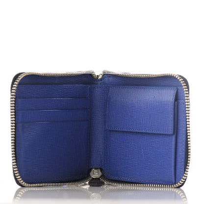 Fendi Vitello Elite Flamingo Mink Karlito Studded Zip Around Chain Wallet Black White Plaster 4 of 7