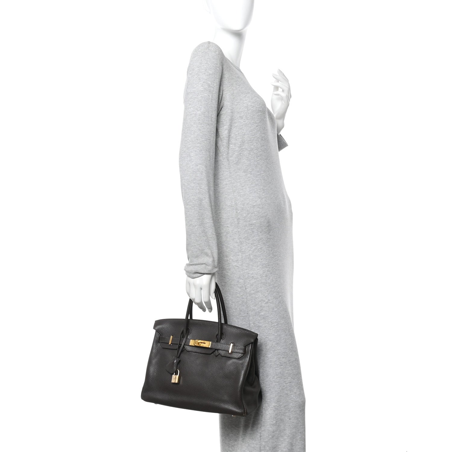 Hermes Taurillon Clemence Birkin 30 Chocolate 2 of 20