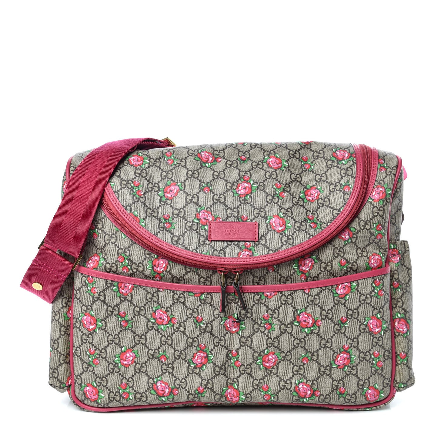GG Supreme Monogram Rose Bud Diaper Bag Pink