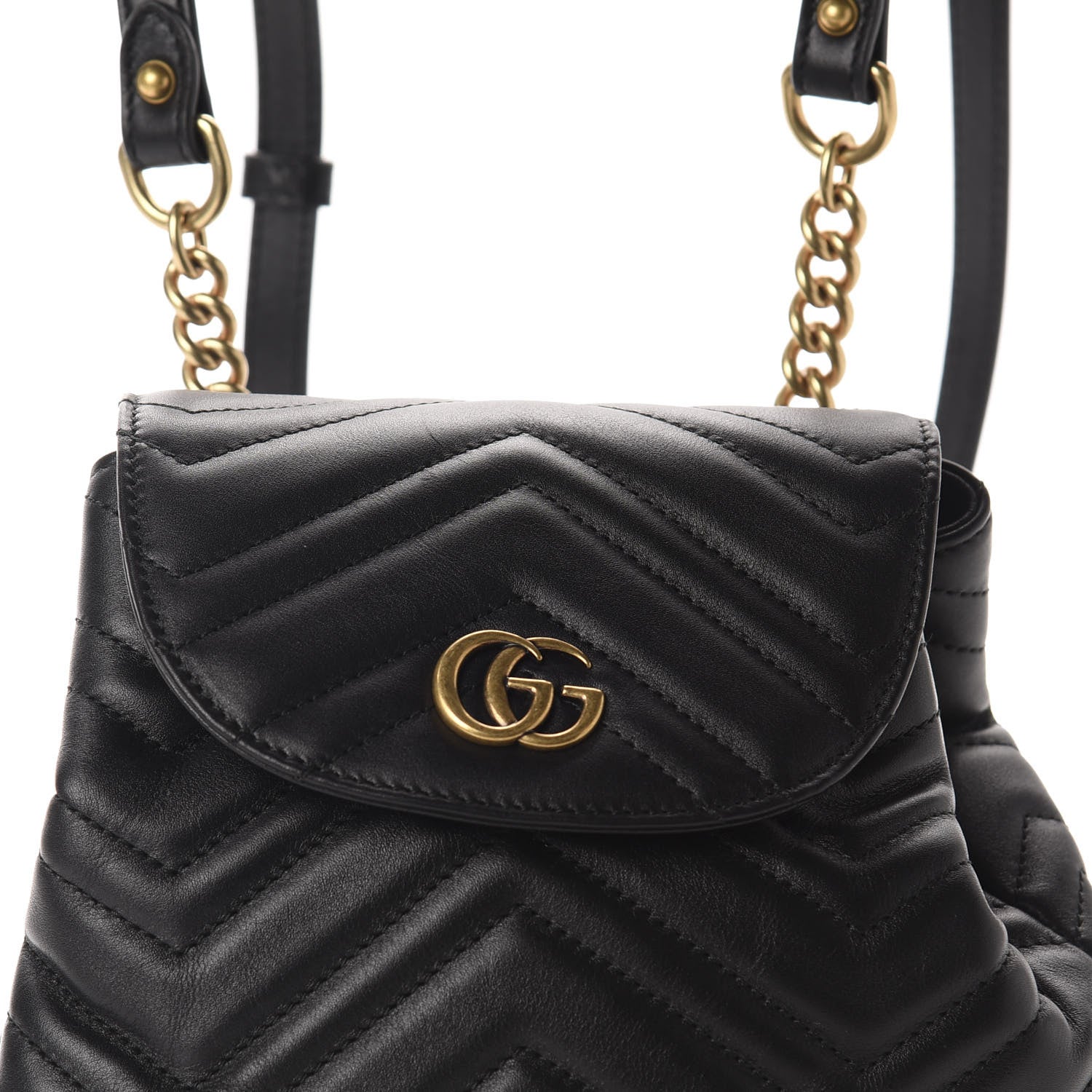 Gucci Calfskin Matelasse GG Marmont Flap Backpack Black 9 of 9