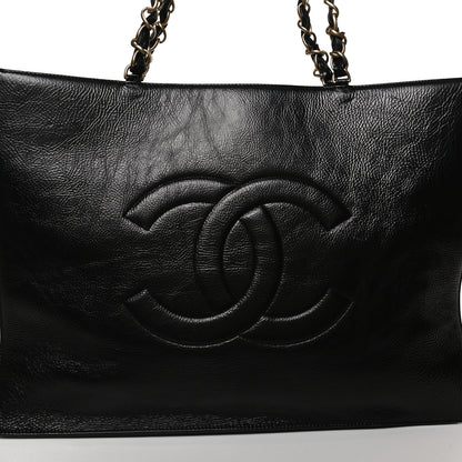 Chanel Shiny Aged Calfskin Shopping Bag Black 10 of 10