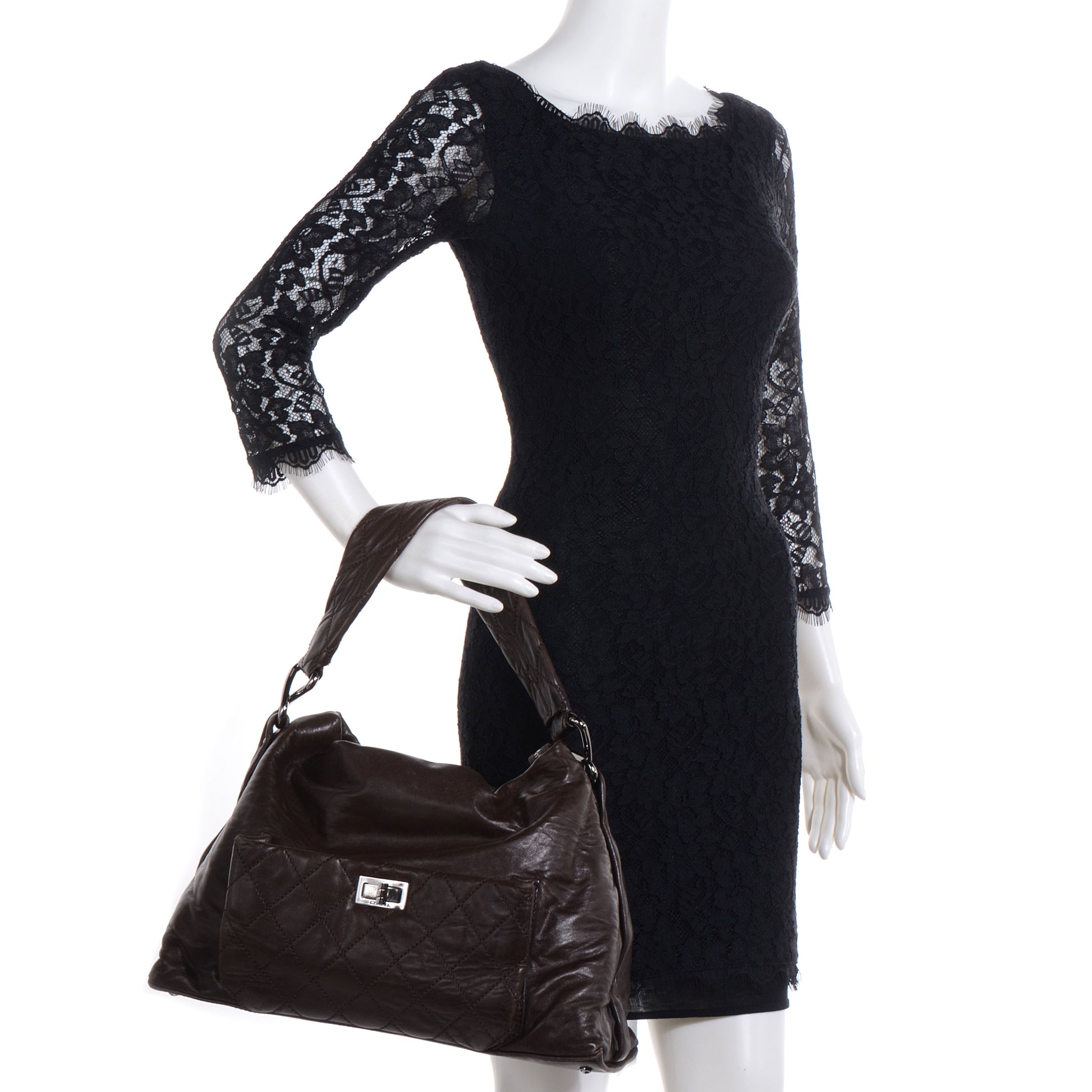 Chanel Quilted Lambskin 8 Knots Hobo Brown 2 of 7