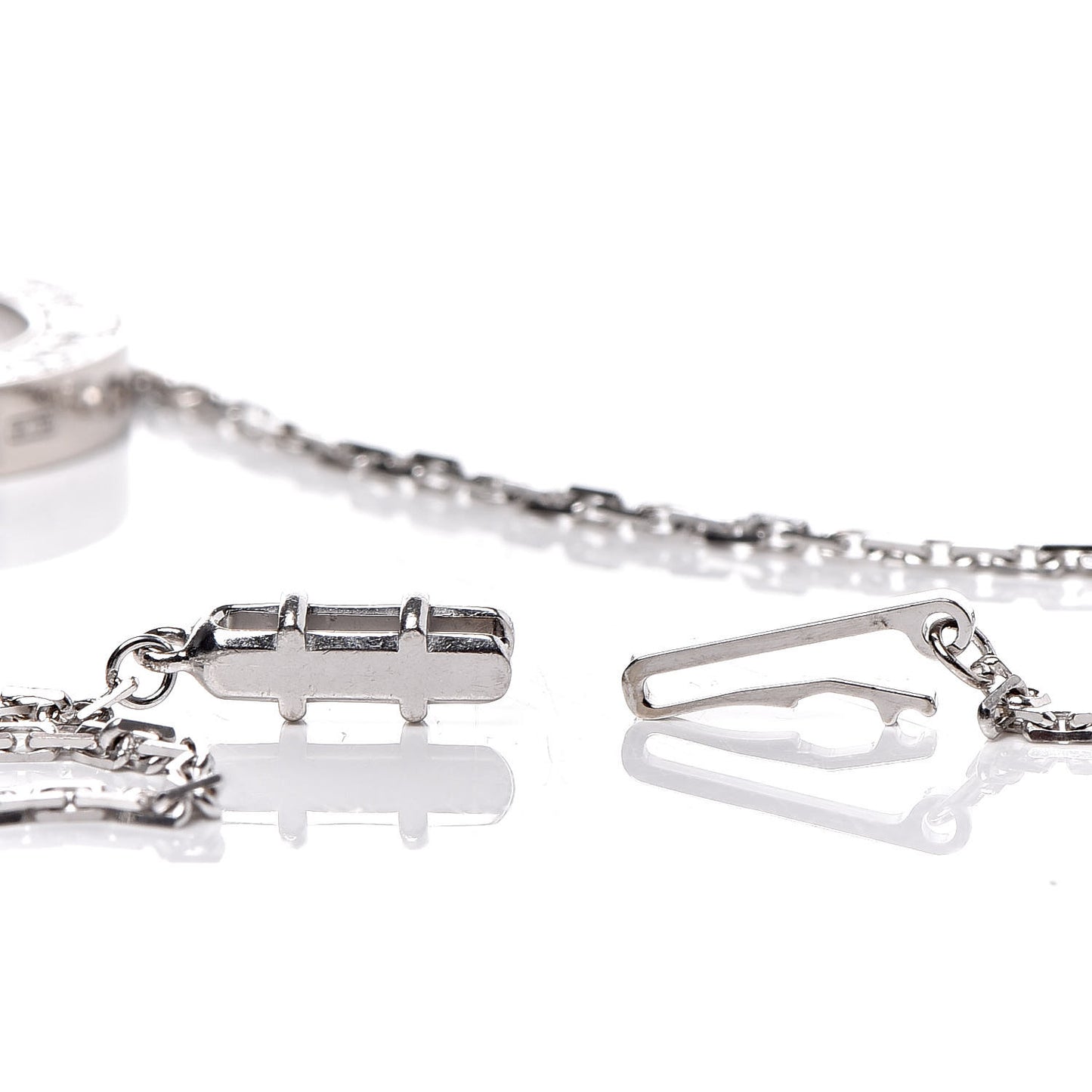 18K White Gold Diamond LOVE Paved Necklace