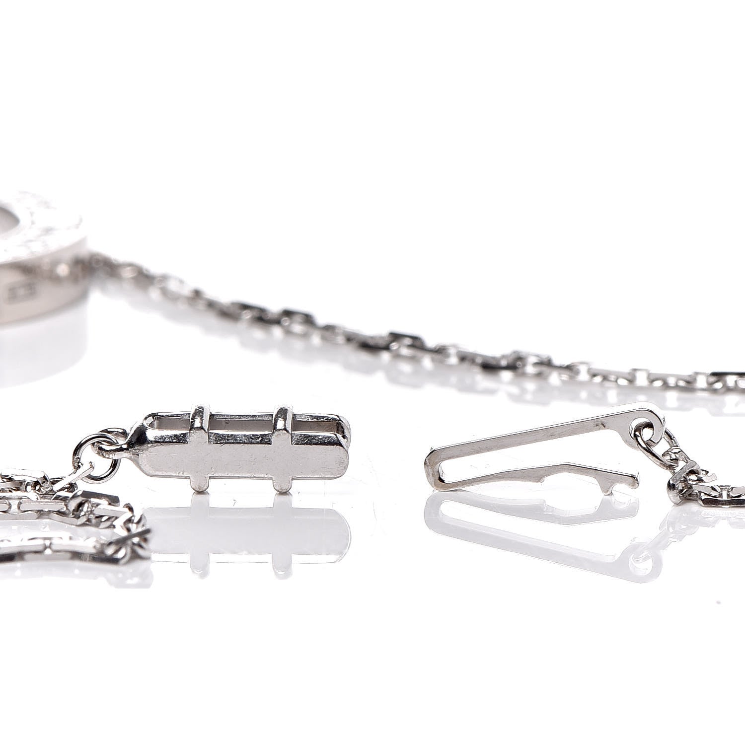 Cartier 18K White Gold Diamond LOVE Paved Necklace 8 of 9