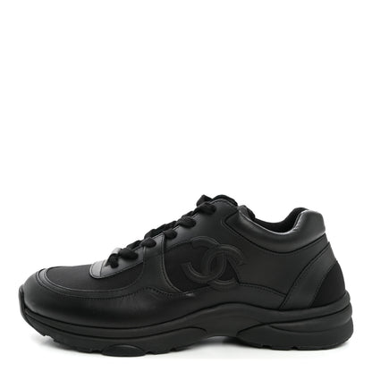 Chanel Calfskin Lambskin CC Uniform Sneakers Black 42 Black 1 of 9