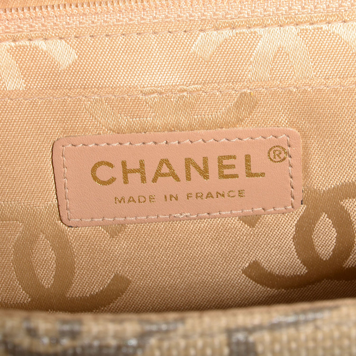 Chanel Woven Straw Camellia Print Medium Single Flap 6 of 8
