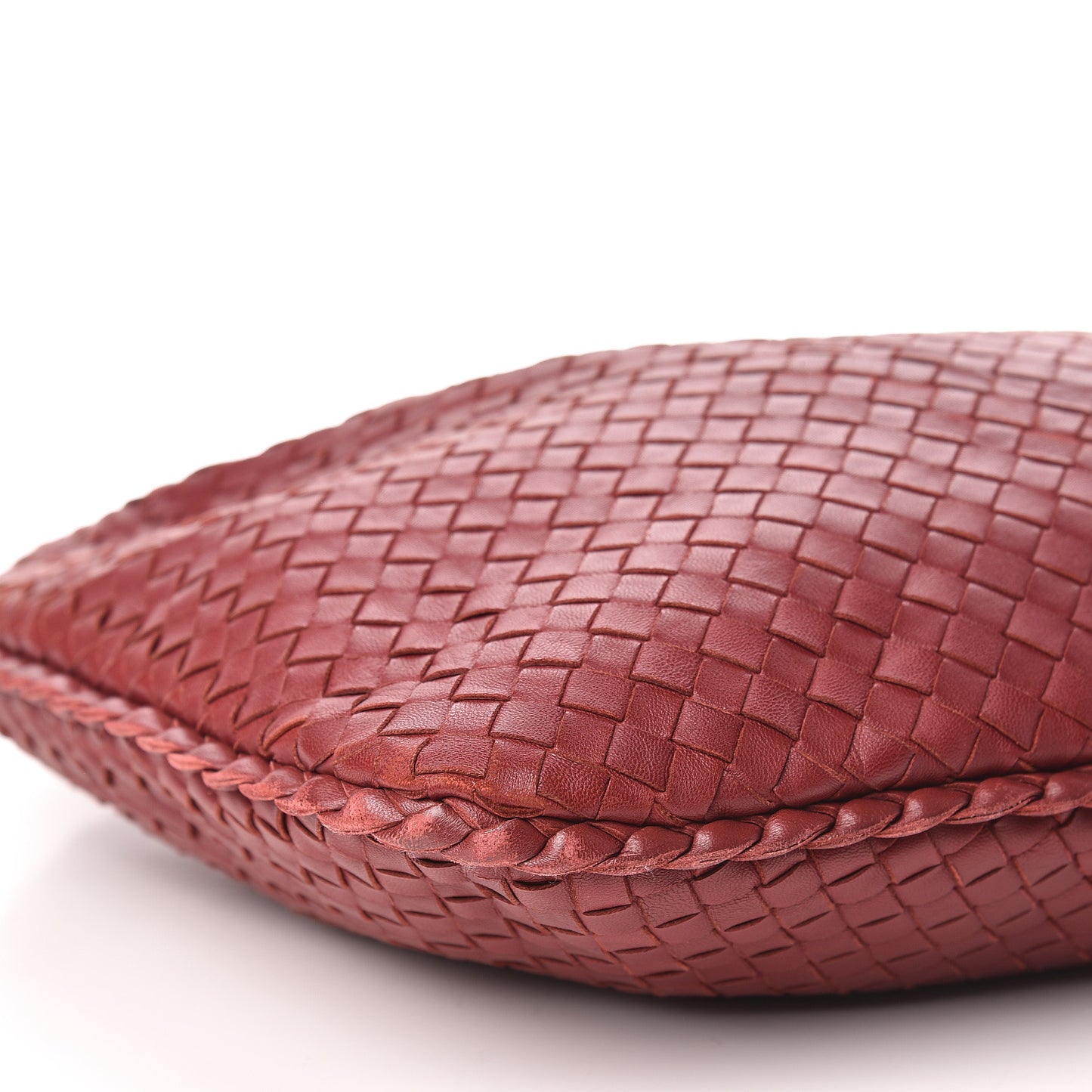 Nappa Intrecciato Medium Veneta Hobo Vermillion