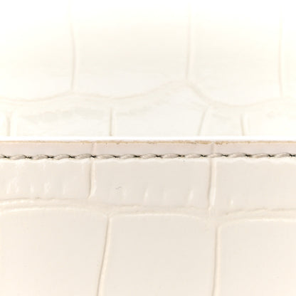 Balenciaga Shiny Calfskin Crocodile Embossed Hourglass Chain Bag White 23 of 26