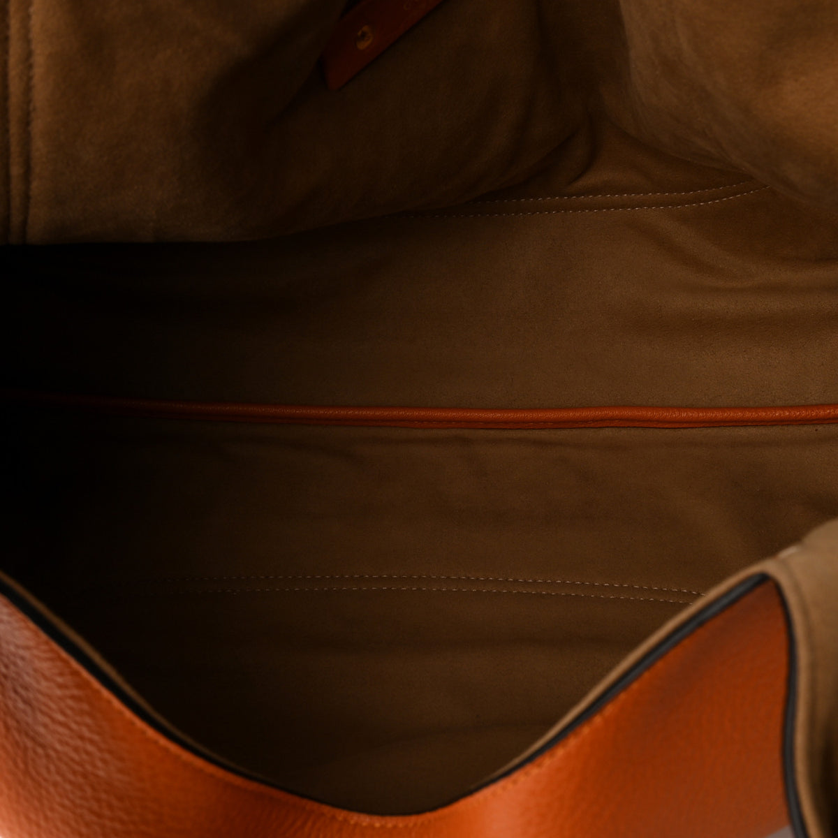 Grained Calfskin Softbit Maxi Shoulder Bag Orange