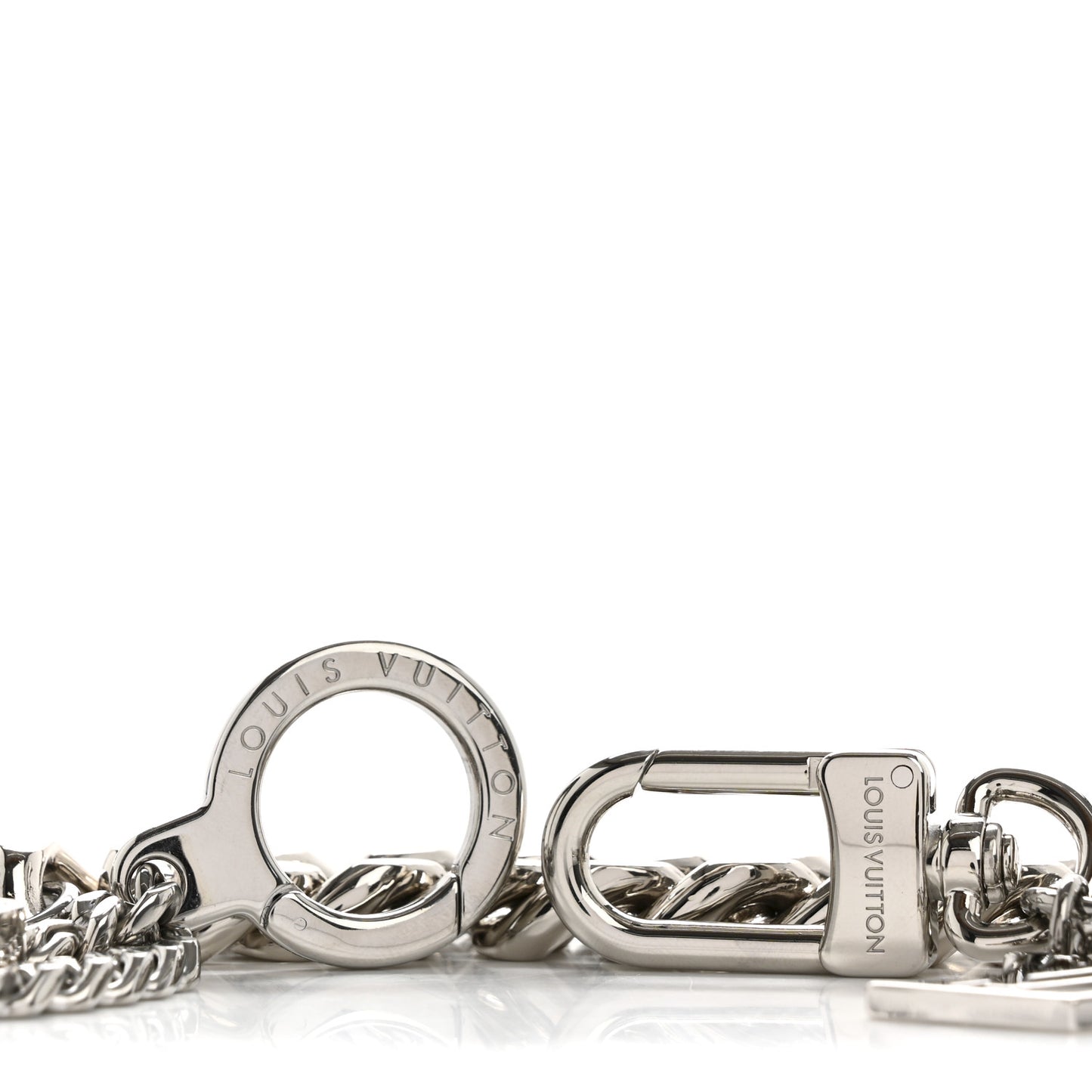 Metal Monogram Chain Belt Silver