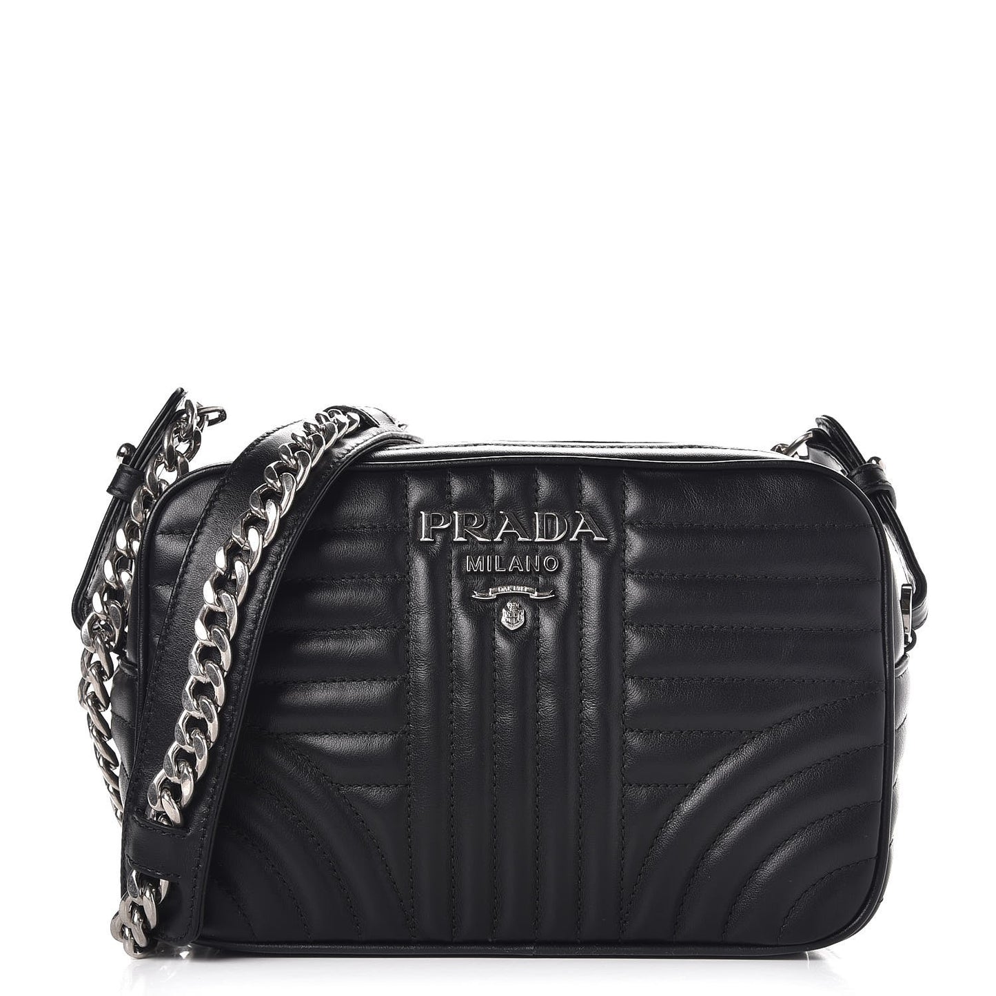 Soft Calfskin Diagramme Crossbody Bag Black