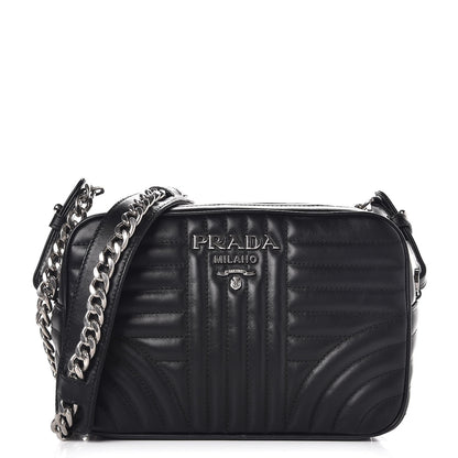 Prada Soft Calfskin Diagramme Crossbody Bag Black 1 of 7