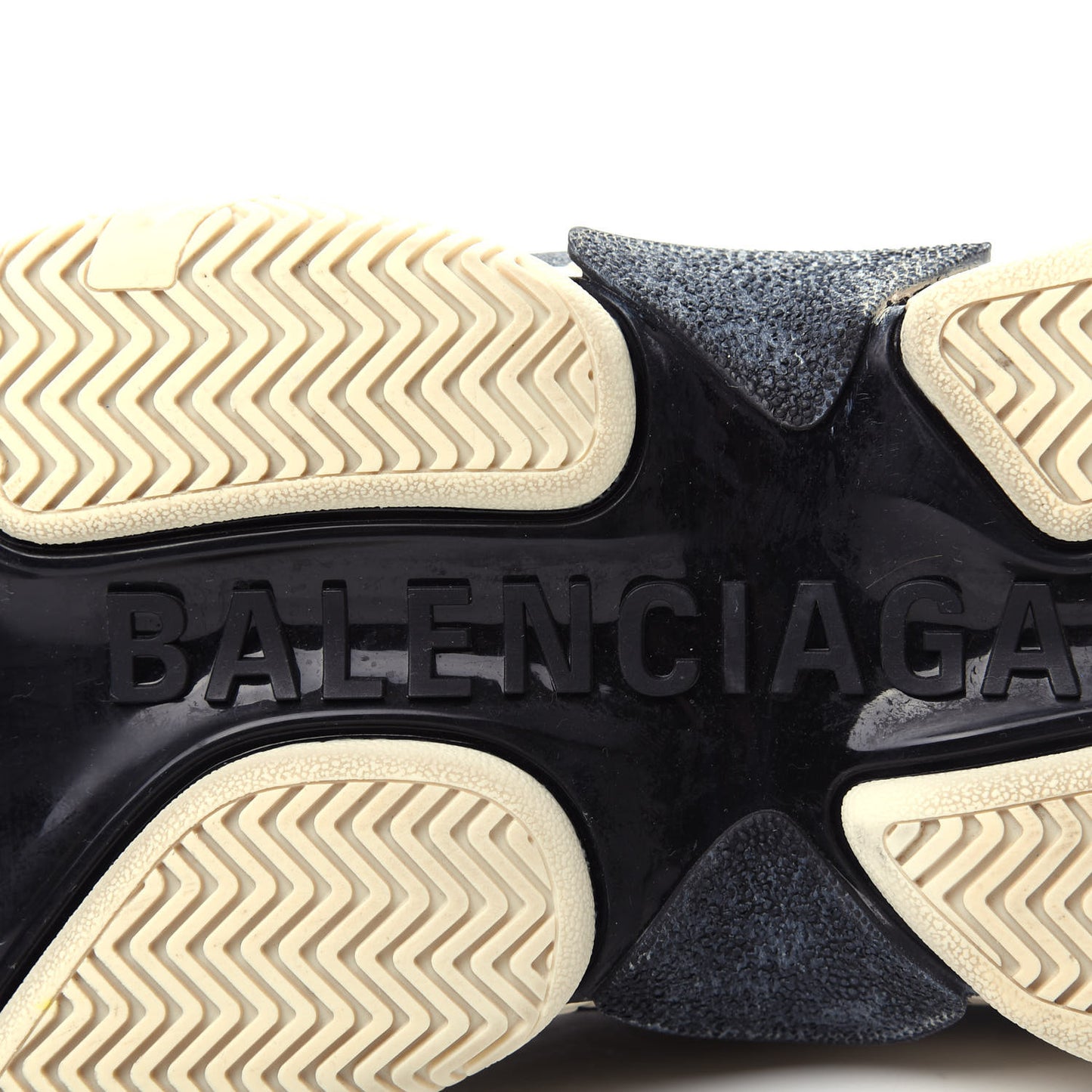 Fabric Mesh Womens Triple S Sneakers 38 Beige Black