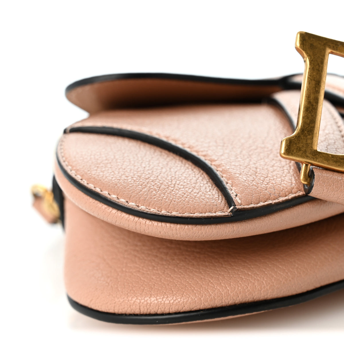 Christian Dior Goatskin Micro Saddle Bag Rose Des Vents 4 of 9