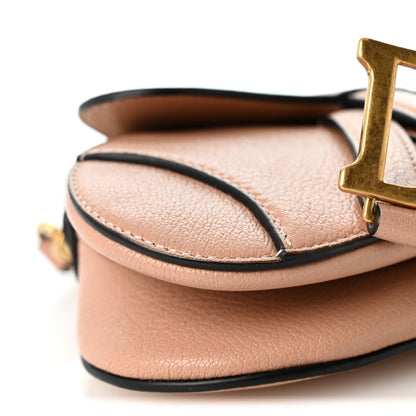 Christian Dior Goatskin Micro Saddle Bag Rose Des Vents 4 of 9