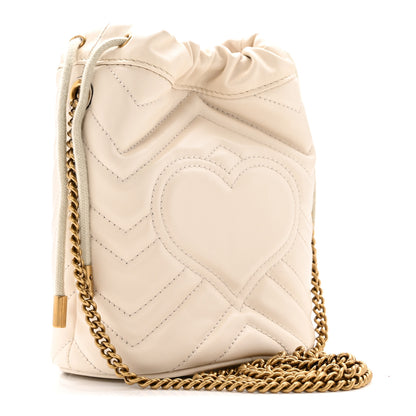 Gucci Calfskin Matelasse Mini GG Marmont 2.0 Bucket Bag White 3 of 12