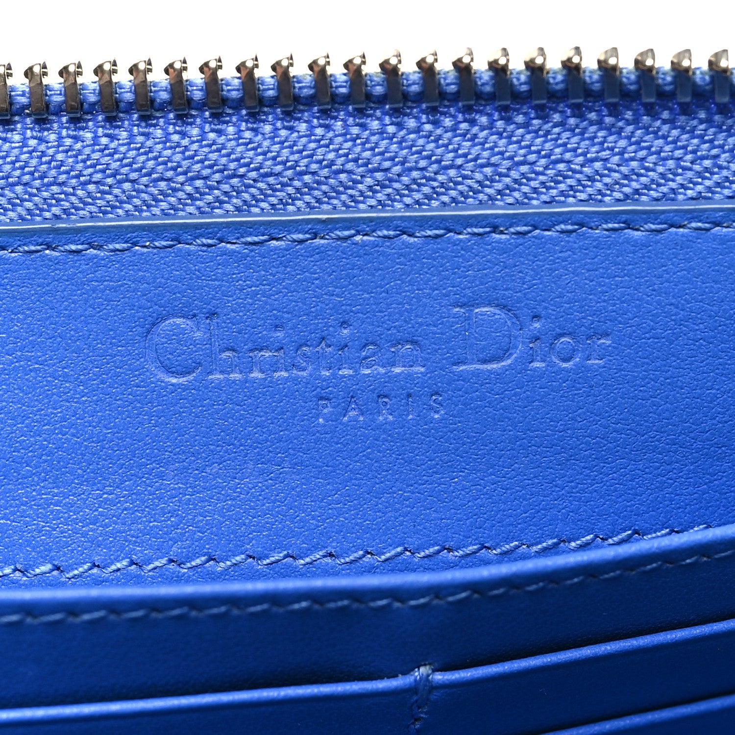 Christian Dior Patent Cannage Large Lady Dior Continental Zip Wallet Blue 6 of 10