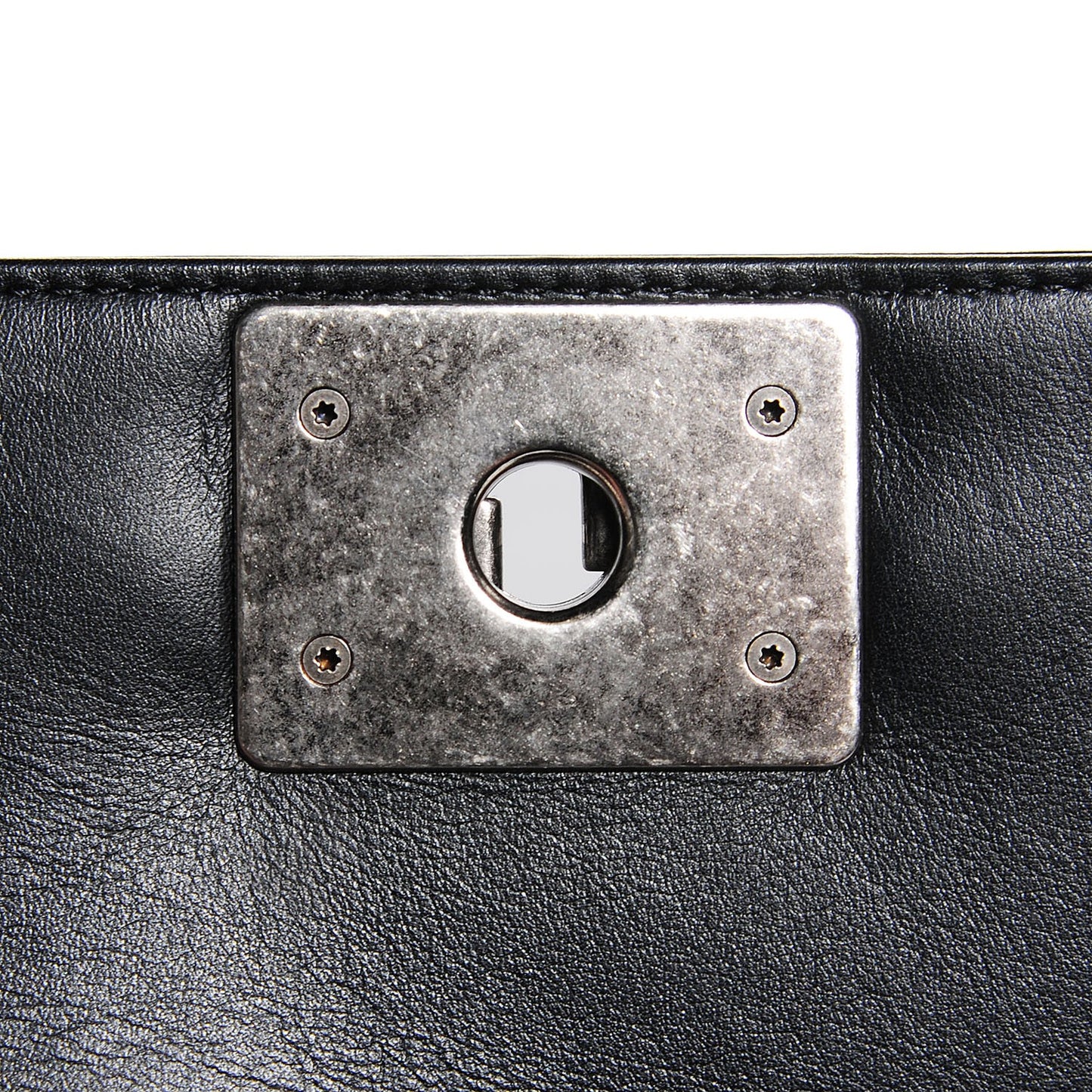 Calfskin Quilted Small Boy Flap Black