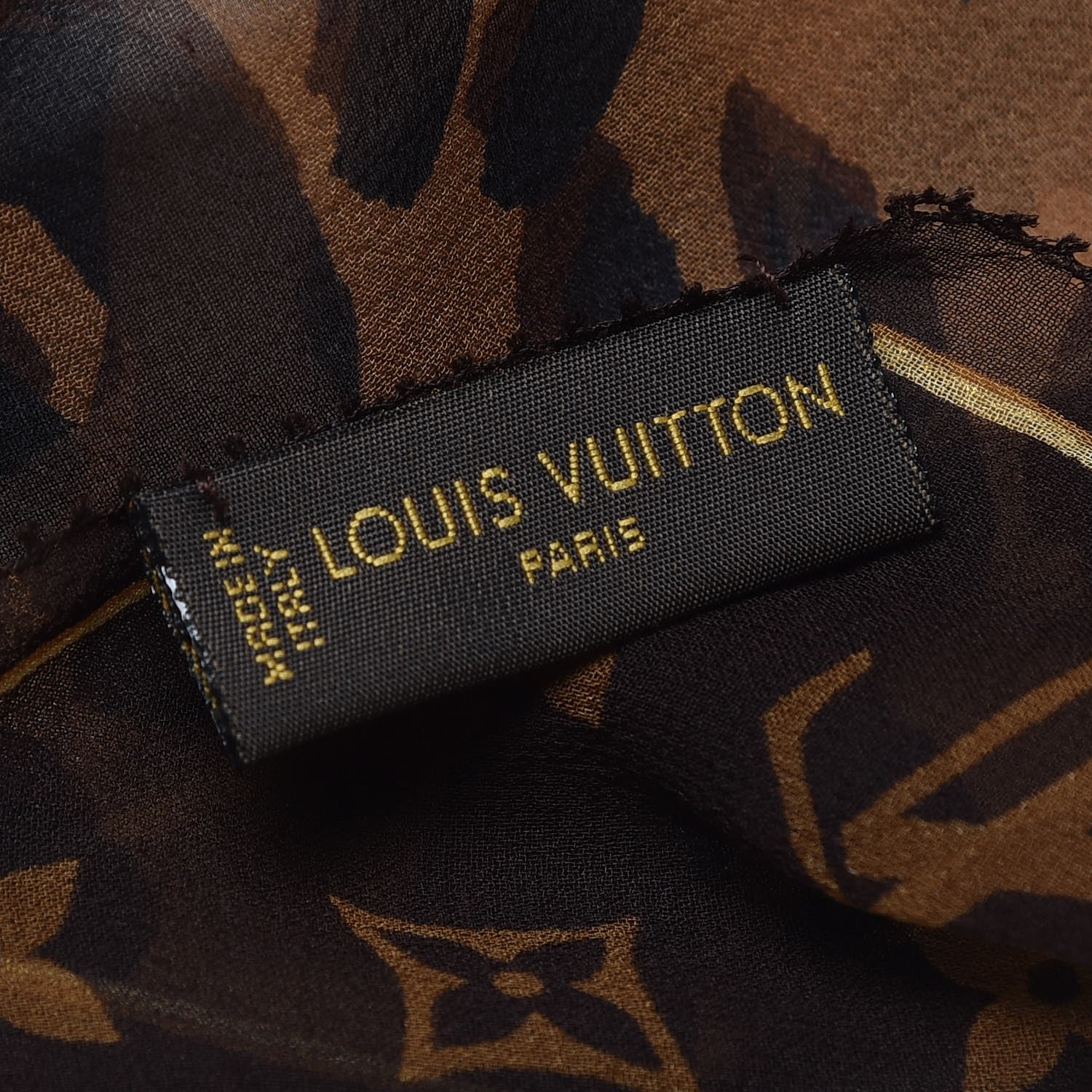 Louis Vuitton Silk Crepe Leopard Monogram Scarf 3 of 6