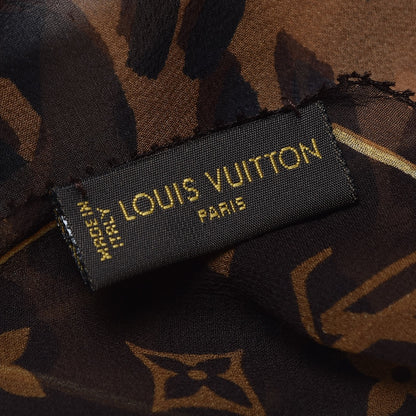 Louis Vuitton Silk Crepe Leopard Monogram Scarf 3 of 6