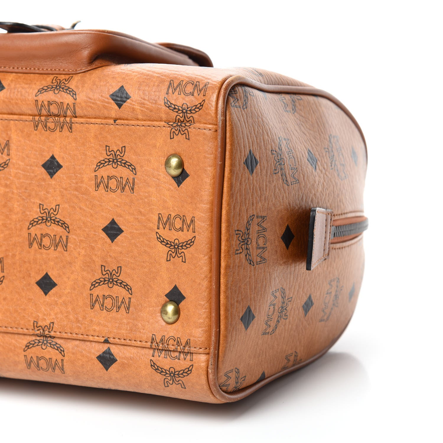 MCM Visetos Small Boston Bag Cognac 7 of 18
