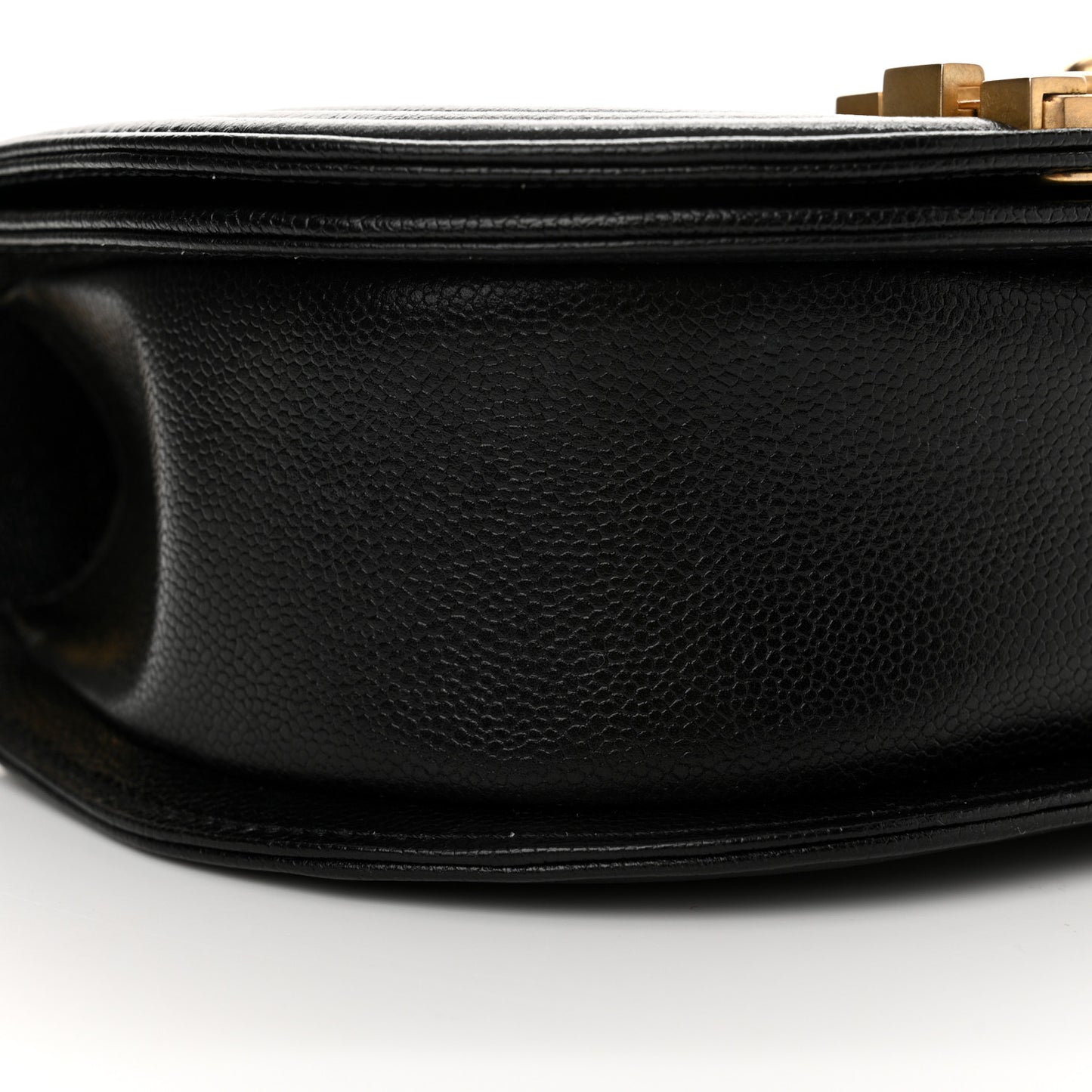 Caviar Quilted Small Boy Messenger Bag Black