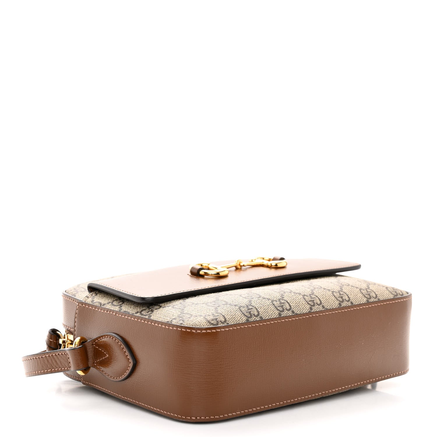 Gucci GG Supreme Monogram Small Horsebit 1955 Shoulder Bag Beige Brown Sugar 4 of 10