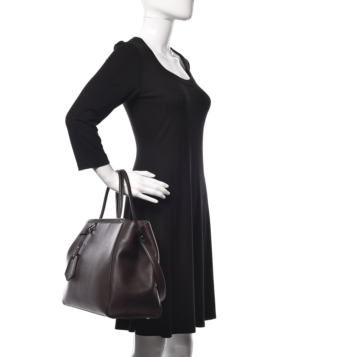 Fendi Vitello Elite Regular 2Jours Tote Caffe Noir 2 of 10