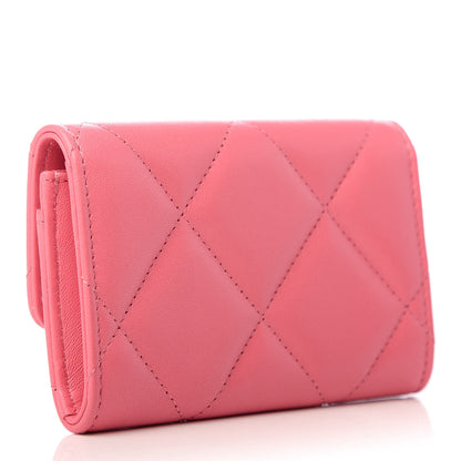 Chanel Lambskin Quilted Chanel 19 Flap Card Holder Pink 3 of 10