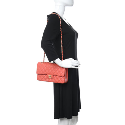 Chanel Caviar Quilted Medium Double Flap Light Red 3 of 12