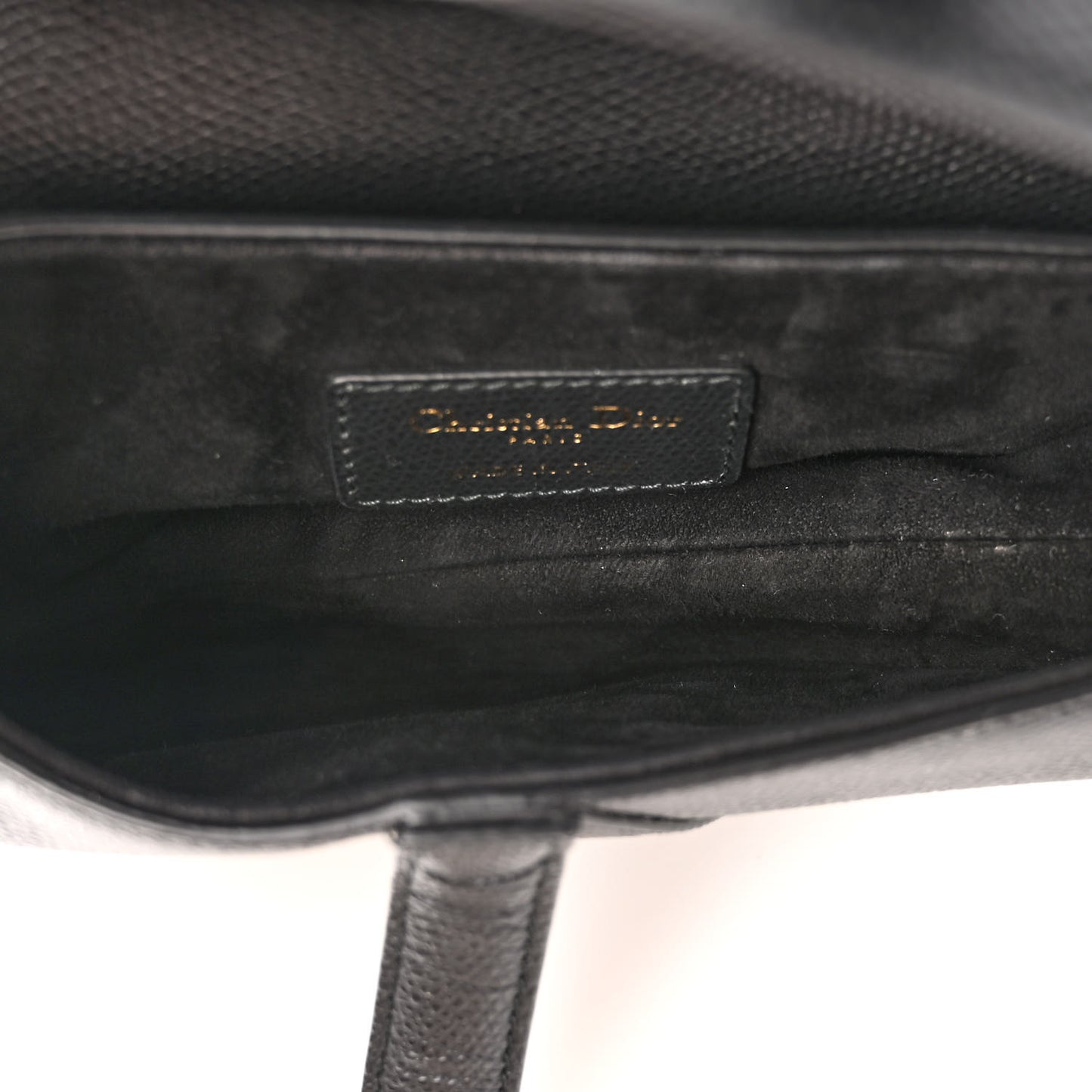 Grained Calfskin Mini Saddle Bag Black