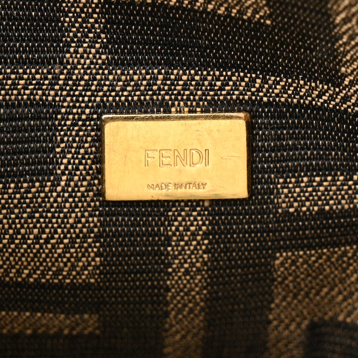 Fabric Jacquard FF 1974 Mini Baguette Tobacco Moro Black