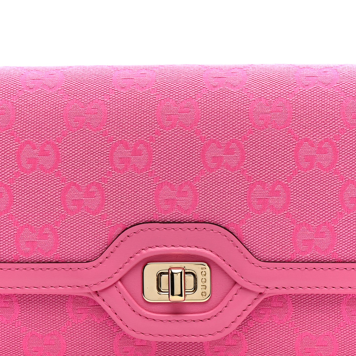 GG Monogram Textured Dollar Calfskin Small Luce Shoulder Bag Pink
